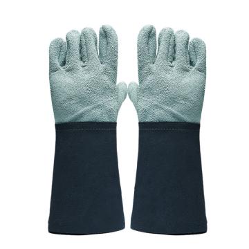 者也 焊接半皮手套，2442 防烫隔热，牛皮皮袖拼接，黄色，1双 售卖规格：1双