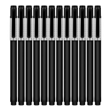 得力 子弹头拔帽中性笔，S77 黑色 0.5mm（12支/盒） 售卖规格：1盒