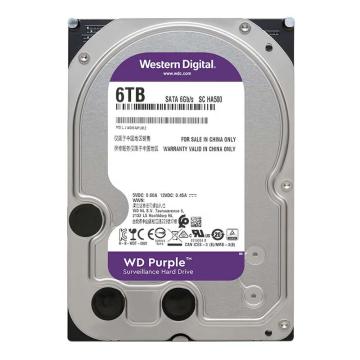 西部数据/WD 监控级硬盘，WD64PURZ 6TB 监控级硬盘 WD Purple 西数紫盘 256MB SATA CMR 售卖规格：1块