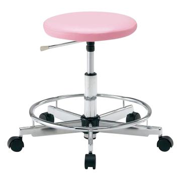 亚速旺/Asone 清洁多彩圆椅，2-672-02 有脚踏环，粉红色 售卖规格：1个