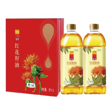 悦润 食用油，纯红花籽油礼盒，1L*2 售卖规格：1盒