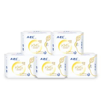 ABC KMS纤薄棉柔日用组合装卫生巾,5包40片，（240mm*8片，*5包)