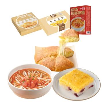 贾国龙 功夫菜杂粮早餐组合四，奶酪饼 黄米凉糕 酸汤莜面鱼鱼870g