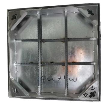 哈德威 304不锈钢井盖，双层钢筋镀锌底板，500*500*90*5(4.5)mm 售卖规格：1套