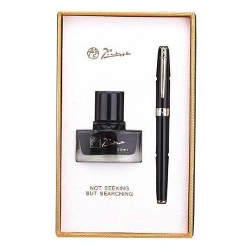 毕加索pimio 笔类，717钢笔带小墨水黑色银夹(单笔)0.5mm明尖