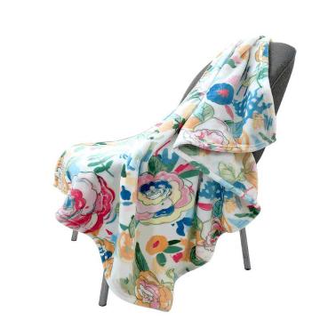 富安娜 毛毯，毛毯法兰绒毯单人午睡毯80*120cm摩卡时光