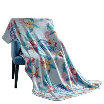 富安娜 毛毯，毛毯单层法兰绒毯空调毯150*200cm花蔓