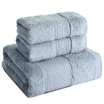 三利 毛巾，长绒棉臻品缎档加大加厚方巾毛巾浴巾三件套