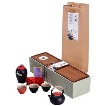 知者覺器 整套茶具，金镶玉中国红系列功夫茶具套装