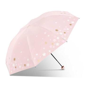 天堂伞 雨伞雨具，防紫外线遮阳伞三折晴雨伞33633E浪漫樱花