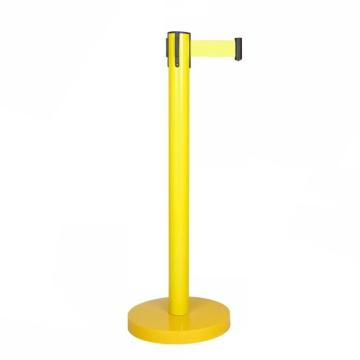 嘉辽 PVC伸缩隔离栏隔离带配铁皮底座，2米黄色，EJT102310-18 售卖规格：1个