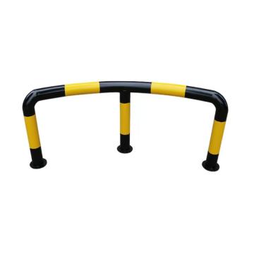 嘉辽 不锈钢弧形M型护栏防撞栏，黑黄，76mm管径，EJT102502-1 售卖规格：1个