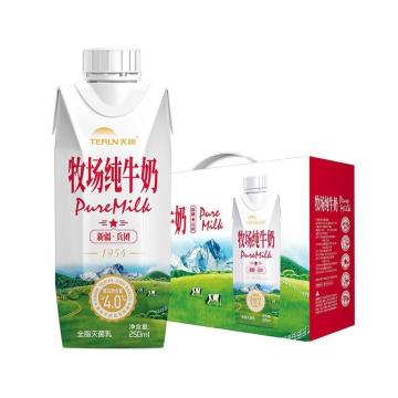 天润 牛奶乳品，新疆兵团牧场纯牛奶梦幻盖250mL*10盒