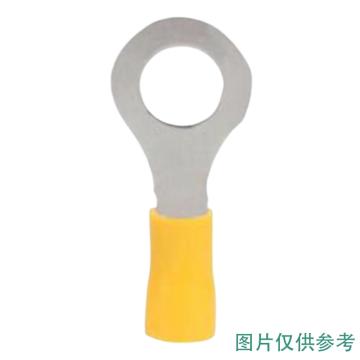 德力西/DELIXI 圆形预绝缘冷压端子（镀银），DHARV1025M4YHB 黄色 厚0.6mm RV1.25-4 售卖规格：500只/包