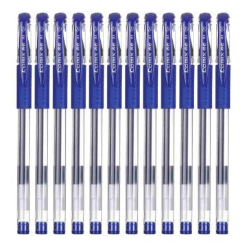 齐心 拔帽中性笔，A1 蓝色 0.5mm子弹头 售卖规格：12支/盒