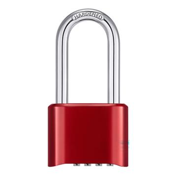 布朗森/BRONSON 锌合金红色底部长梁密码锁，A8729 锁体宽52mm 锁钩净高58mm 四位密码（2个装） 售卖规格：2个/包