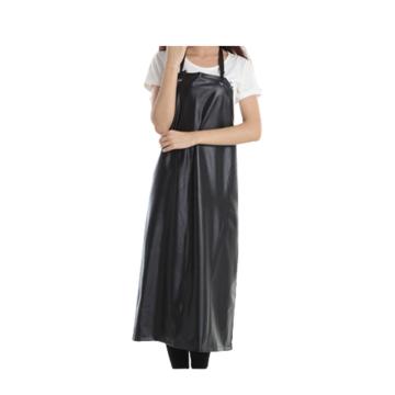 轩延 PVC加长防水围裙，80*110cm，黑色，内里桔红色