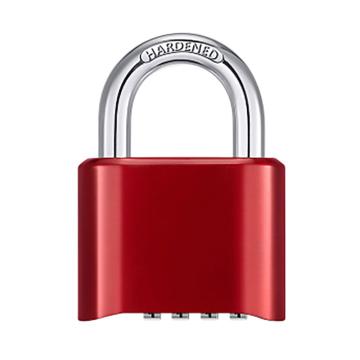 布朗森/BRONSON 锌合金红色底开密码锁，A8727 锁体宽52mm 锁钩净高24mm 四位密码（2个装） 售卖规格：2个/包