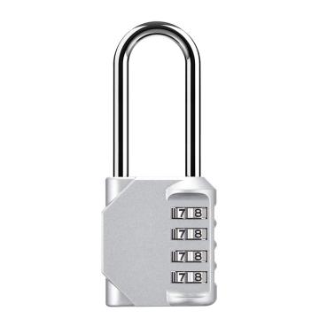 布朗森/BRONSON 锌合金银色长梁密码锁，A8736 锁体宽43mm 锁钩净高53mm（3个装） 售卖规格：3个/包