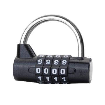 布朗森/BRONSON 锌合金黑色U型短梁密码锁，A8737 锁体宽54mm 锁钩净高27mm 四位密码（3个装） 售卖规格：3个/包
