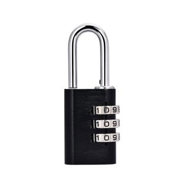 布朗森/BRONSON 黑色铝合金3位密码锁，A8754 锁体宽21mm 锁钩直径3mm（3个装） 售卖规格：3个/包