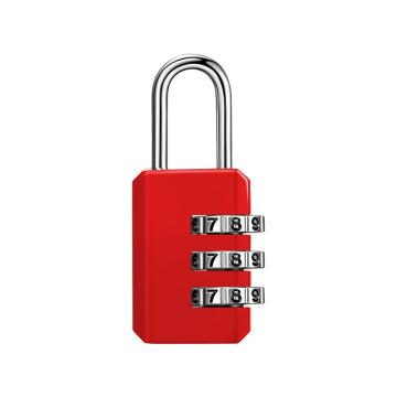 布朗森/BRONSON 红色锌合金3位密码锁，A8746 锁体宽22mm 锁钩净高19mm（10个装） 售卖规格：10个/包