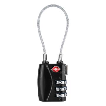 布朗森/BRONSON 黑色TSA海关钢丝绳密码锁，A8765 锁体宽30mm 钢丝绳长度14.5cm（2个装） 售卖规格：2个/包