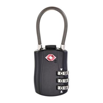 布朗森/BRONSON 黑色TSA海关钢丝绳密码锁，A8763 锁体宽30mm 钢丝绳长度9.5cm（2个装） 售卖规格：2个/包