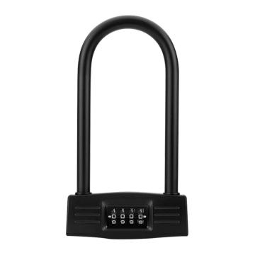 布朗森/BRONSON 黑色U型4位玻璃门密码锁，A8775 总长度225mm 可锁定范围165mm 售卖规格：1个