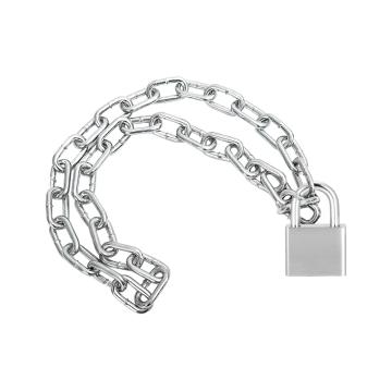 布朗森/BRONSON 304不锈钢链条锁，A8790 长1.5m粗4mm不锈钢链条+宽30mm304不锈钢锁 不通开（3个装） 售卖规格：3个/包