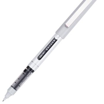 得力 直液式走珠笔0.5mm全针管(黑)(12支/盒)，S653