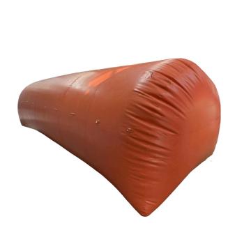 嘉辽 D型可折叠可反复使用灌水防汛沙袋车库挡水板防洪神器，EBSYJ-LT03-01OY 加厚PVC 长5m×高1.5m 橙色 售卖规格：1个