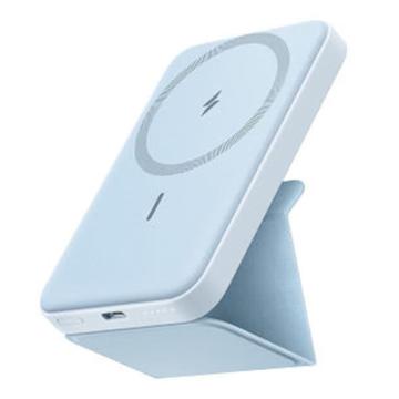 安克/Anker magsafe苹果磁吸充电宝，A1611 5000毫安带支架无线快充 含数据线适用iPhone14/13/12ProMax 蓝 售卖规格：1块