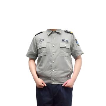 安赛瑞 保安服短袖套装，3F01339 灰色上衣配墨绿裤子（含标志）165 售卖规格：1套