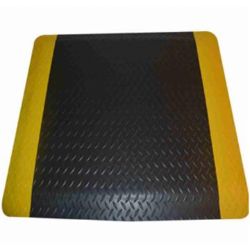 力九和 经济型铁板纹抗疲劳地垫，黑色+黄边，0.6m*3m*12mm(宽x长x厚） 单位：片