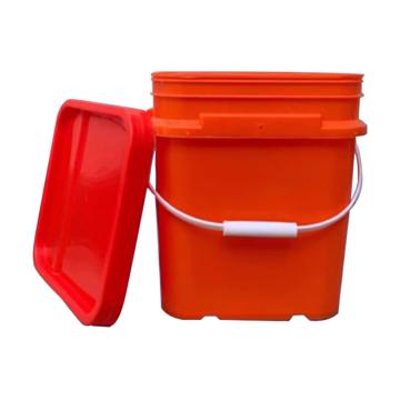 百盈塑料 塑料方型桶，带盖25L 红色PP 口直径30CM 底直径26.5CM 高35CM 售卖规格：1个
