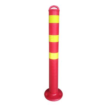 安赛瑞 EVA交通警示柱，道路警示路桩，68CM，红黄色带环，310353 售卖规格：1个