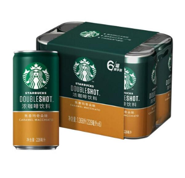 星巴克/STARBUCKS 星倍醇浓咖啡饮料，228ml*6罐装 焦糖玛奇朵味 (一件代发) 售卖规格：1盒