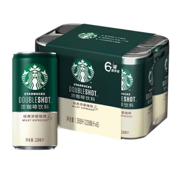 星巴克/STARBUCKS 星倍醇浓咖啡饮料，228ml*6罐装 经典浓郁味 (一件代发) 售卖规格：1盒