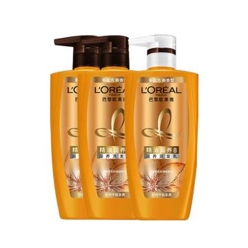 欧莱雅/LOREAL 洗护组合，精油洗发露500ml*2+精油润养润发乳500ml 售卖规格：1组