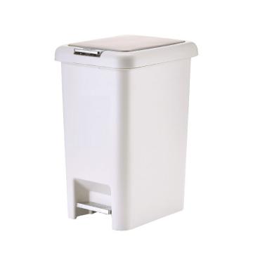 西域推荐 垃圾桶带盖脚踏式，15L 白色 售卖规格：1个