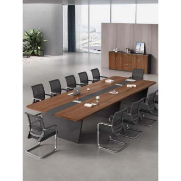 博比 会议桌，10000×2200×750mm,5/2_轨道电源/ 乌金木皮,中纤密度板/多功能线盒 15273721-00 售卖规格：1张