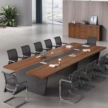 博比 会议桌，7500×1800×750mm,3/2_轨道电源/ 乌金木皮,中纤密度板/多功能线盒 15273711-00 售卖规格：1张