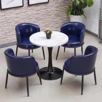 博比 椅子，530×530×720MM，优质铁合金脚架 洽谈椅优质油蜡皮 蓝色 13777080-00 售卖规格：1个