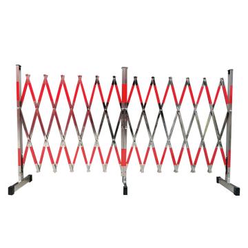 安赛瑞 不锈钢伸缩围栏，可移动式隔离施工围挡，1.2x5m，红条款，1B00444 售卖规格：1个