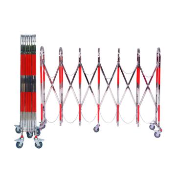 安赛瑞 不锈钢拱形伸缩围栏，可移动护栏1.5米高，7米红色款，1B00512 售卖规格：1个