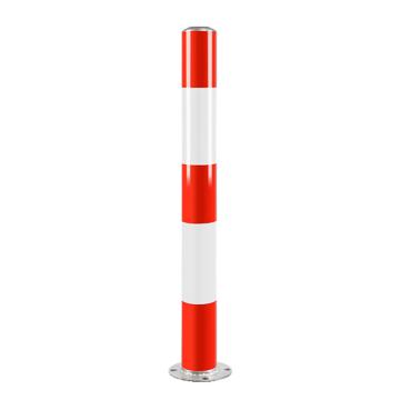 安赛瑞 钢管警示柱，反光固定立柱防撞柱，道路隔离交通路障警戒桩，76x750mm，红白款，1D00118 售卖规格：1个