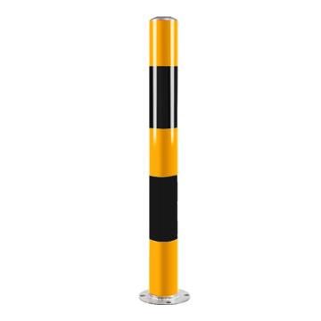 安赛瑞 钢管警示柱，反光固定立柱防撞柱，道路隔离交通路障警戒桩，76x750mm，黄黑款，1D00119 售卖规格：1个