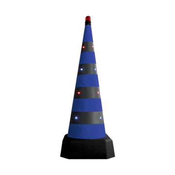 安赛瑞 路锥，发光伸缩路锥，大雾雨雪应急反光道路警示锥，90cm红蓝爆闪鸡眼灯，蓝色，1B00547 售卖规格：1个