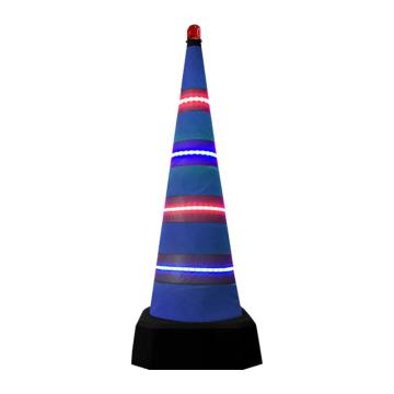 安赛瑞 路锥，发光伸缩路锥，大雾雨雪应急反光道路警示锥，90cm红蓝爆闪灯带，蓝色，1B00548 售卖规格：1个